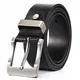 MUCO Gürtel Herren Schwarz LederGürtel Business Gürtel Cool Herrengürtel Jeansgürtel Metall Retro Breite Gürtel 3.8CM