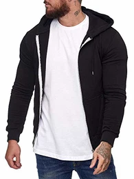 Herren Pullover Sweatshirt Longsleeve Langarm Hoodie Modell 1076 Schwarz M