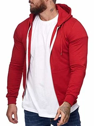 Herren Pullover Sweatshirt Longsleeve Langarm Hoodie Modell 1076 Bordeaux M