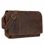 STILORD Ledertasche Herren Umhängetasche Unitasche Laptoptasche 15.6 Zoll Aktentasche Bürotasche Elias braun
