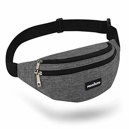 Bauchtasche Gürteltasche Hüfttasche für Damen und Herren, Brusttasche Groß Handytasche 120CM Gurt Verstellbarer für Outdoor Sport Camping Wandern Fahrrad Geschenke für Frauen Männe Dunkelgrau