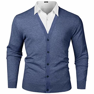iClosam Herren Strickjacke Cardigan Mit V-Ausschnitt