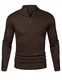 iClosam Herren Strickpullover Regular Fit Strick Pullover Mit Stehkragen Und Reißverschluss (Dunkelbraun, M)
