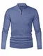 iClosam Herren Strickpullover Regular Fit Strick Pullover Mit Stehkragen Und Reißverschluss (Blaugrau, M)