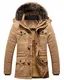 moxishop Herren Winterjacke Winter Mäntel Warme Parka Jacke mit Fell Wintermantel mit Kapuze Übergangsjacke Gefütterte Winterparka (A2- Khaki,M)