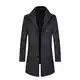 Allthemen Wintermantel Herren Lang Wolle Mantel Herren Schwarz Slim Fit Herrenmantel Business Mantel Wollmantel, 802 Dunkelgrau, M