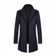 Allthemen Wintermantel Herren Lang Wolle Mantel Herren Schwarz Slim Fit Herrenmantel Business Mantel Wollmantel, 802 Dunkelblau, M