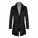 Allthemen Wintermantel Herren Lang Wolle Mantel Herren Schwarz Slim Fit Herrenmantel Business Mantel Wollmantel, 802 Schwarz, M