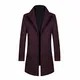 Allthemen Wintermantel Herren Lang Wolle Mantel Herren Schwarz Slim Fit Herrenmantel Business Mantel Wollmantel, 802 Weinrot, M