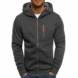 Herren Sweatjacke Hoodie Kapuzenjacke mit Reißverschluss Oversized Sweatshirt Kapuzenpullover Sportjacke Outdoorjacke (Dunkelgrau, M)