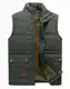 KEFITEVD Steppweste Herren Outdoor Weste Multi Taschen Funktionsweste Männer Wattiert Fleece Jacke Winter für Jagd Angeln #2 Dunkeloliv M (Etikett: 3XL)