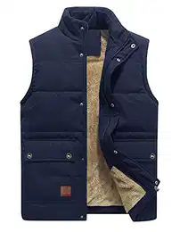 Weste Herren Gefüttert Thermo Winterjacke Übergangsjacke Warme Outdoor Weste Beheitze Weste Herbst Männer Dunkelblau M