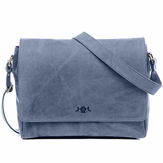 SID & VAIN Laptoptasche Messenger Bag Spencer 15 Zoll Laptopfach blau SID & VAIN Laptoptasche Messenger Bag Spencer 15 Zoll Laptopfach blau
