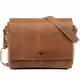 SID & VAIN Laptoptasche Messenger Bag echt Leder Spencer groß Businesstasche 15 Zoll Laptop Umhängetasche Laptopfach Ledertasche Herren braun