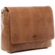 SID & VAIN Laptop Messenger Bag echt Büffel-Leder Spencer XL groß Businesstasche 15,6'' Laptoptasche Umhängetasche Laptopfach Ledertasche Herren braun
