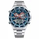 Herrenuhren 50M wasserdichte analoge und Digitale Quarz-Armbanduhr, HONGI-Watch für den Mann mit doppelter Zeitzone, Timer, Stoppuhr, Gehäuse und Armband aus Edelstahl 316L
