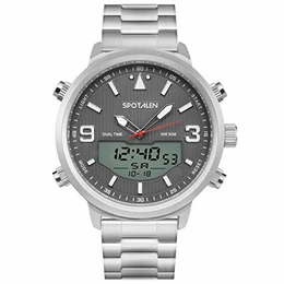 Herren 50M wasserdichte Uhr einfach zu lesen mit Hintergrundbeleuchtung Stoppuhr und Alarmfunktion, digitale und analoge Dual-Zeit-Display, einfach zu passen Kleidung und einfach zu bedienen Stahlband