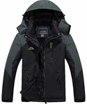 TACVASEN Herren Funktionsjacke Outdoorjacke Dunkelgrau