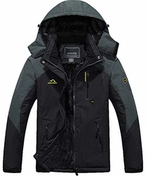 TACVASEN Herren Funktionsjacke Outdoorjacke Dunkelgrau