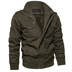 MAGCOMSEN Herren Winterjacke Fliegerjacke Armeegrün