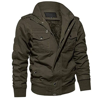MAGCOMSEN Herren Winterjacke Fliegerjacke Armeegrün