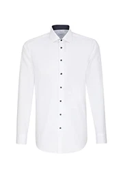 Herren Business Hemd Shaped Fit Businesshemd, Weiß (Weiß 01), (Herstellergröße: 42)