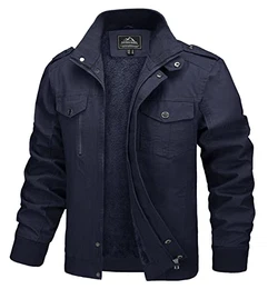 Herren Winterparka Armee Jacke Winddicht Warmejacke Bomberjacke US Army Feldjacke Herren Gefüttert Mantel Übergangsjacke Cargo Jacke Dunkelblau M