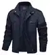 MAGCOMSEN Herren Winterparka Armee Jacke Winddicht Warmejacke Bomberjacke US Army Feldjacke Herren Gefüttert Mantel Übergangsjacke Cargo Jacke Dunkelblau M