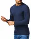 Leif Nelson Herren Strickpullover Pullover mit Rundkragen Feinstrickpullover Männer Pulli für Winter Rundhals-Ausschnitt Slim Fit Longsleeve Langarm Crew Neck LN2005 M Dunkel Blau