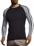 Leif Nelson Herren Strickpullover Rundkragen LN1935 Schwarz (LN1935)