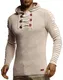 Leif Nelson Herren Strickpullover Pullover mit Kapuze Hoodie für Männer Pulli für Winter Kapuzenpullover Slim Fit Longsleeve Langarm Crew Neck LN1740 M Beige-Ecru