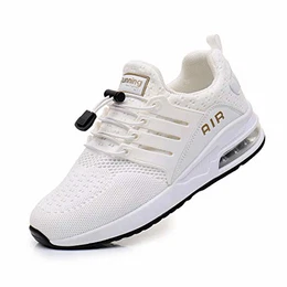 Sportschuhe Herren Damen Laufschuhe Leicht Turnschuhe Atmungsaktiv Sneakers Straßenlaufschuhe Luftkissenschuhe Running Jogging Schuhe Gym Athletic Outdoor White43