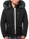 OZONEE Herren Winterjacke Jacke Winter Farbvarianten Warm Bomberjacke Steppjacke Wintermantel Kunstfell Daunenjacke Leichte Outdoor Puffer Jacket Gepolstert 777/8467K SCHWARZ M