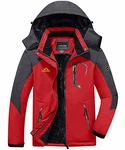 KEFITEVD Winterjacke Herren Snowboardjacke Ski Jacke Rot