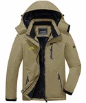 KEFITEVD Winterjacke Herren Snowboardjacke Ski Jacke Khaki