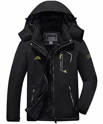 KEFITEVD Winterjacke Herren Snowboardjacke Ski Jacke Schwarz