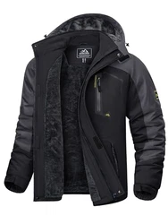 KEFITEVD Winterjacke Herren Snowboardjacke Ski Jacke Schwarz/Grau