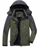 KEFITEVD Winterjacke Herren Snowboardjacke Ski Jacke Dunkeloliv