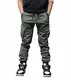CAMLAKEE Jungen Jogger Hose aus Twil Kinder Slim Fit Cargohose mit elastischem Bund und Kordelzug, Armeegrün, 140 / Größe 10