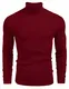 Yidarton Herren Pullover Strickpullover Rollkragen Slim Fit Männer Winter Basic Rollkragenpullover Langarmshirt Pulli (Beige, X-Large)