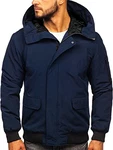 BOLF Herren Jacke mit Kapuze [4D4] Dunkelblau (4D4)