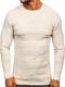BOLF Herren Pullover Rundhalsausschnitt Strickpullover Pulli Basic Einfarbig Casual Style Madmext 4357 Beige M [5E5]