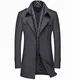 Mirecoo Herren warm Wollmantel Kurzmantel Winter Jacke Business, Grau 06, M
