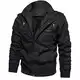 TACVASEN Militär Jacke Herren Winter Lang Jacke Cargo Übergangsjacke Taktische Arbeitsjacke Baumwolle Army Jacke Outdoor Fliegerjacke Warme Bomberjacke Fleece Freizeitjacke Black Schwarz