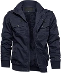 TACVASEN Herren Winterjacke Military Jacket Marineblau