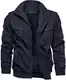 TACVASEN Winterjacke Herren Outdoor Fleecejacken Warm Thermo Jacke Gefütterte Cargojacke Herrenjacken (M, Marineblau)