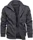TACVASEN Herren Outdoor Fleecejacken Warme Jacke Winterjacke Military Herbstjacke Fliegerjacke Cargo Arbeiten Jacket (M, Grau)