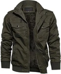 TACVASEN Herren Winterjacke Military Jacket Armeegrün