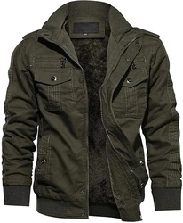 TACVASEN Herren Winterjacke Military Jacket Armeegrün