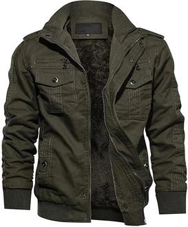TACVASEN Herren Winterjacke Military Jacket Armeegrün